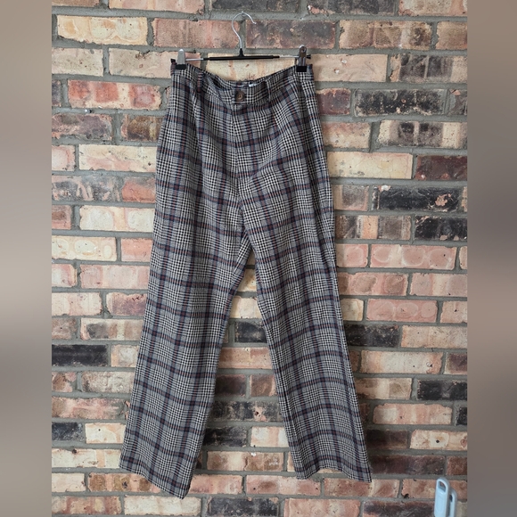 Reformation Franklin Plaid Tartan Straight Leg Pants - Picture 2 of 7